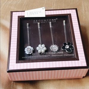 NEW Swarovski Crystal Elements Silver Hair Pins